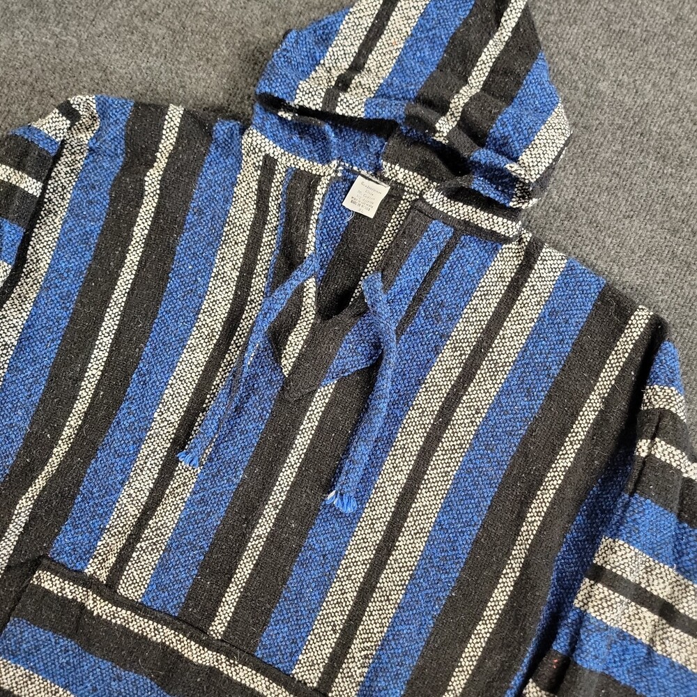 Baja Hoodie Artesanias Men Women Pullover Striped Kangaroo Pocket Beach Surf XL